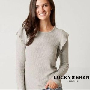 Lucky Brand Grey Ribbed Sweater